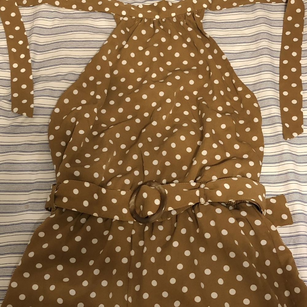 Hottie Dottie Halter Jumpssuit Yellow polka dot